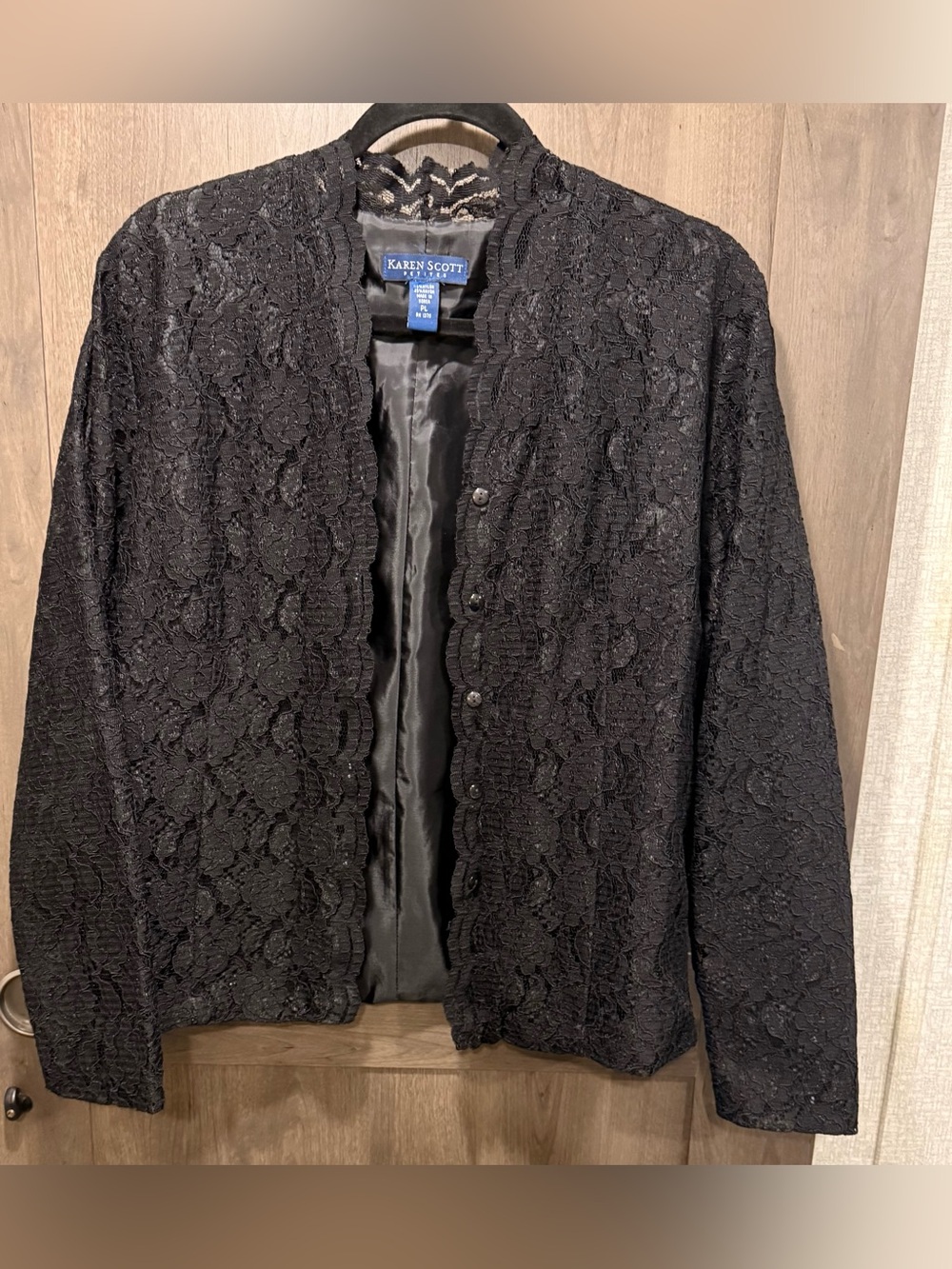 Karen Scott Black Lace Blazer